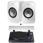 Enceintes actives Hifi connectées Kef LSX Blanc vendues par paire + Platine vinyle Bluetooth Teac TN-280BT-A3 Noir Enceintes actives Hifi connectées Kef LSX Blanc vendues par paire + Platine vinyle Bluetooth Teac TN-280BT-A3 Noir