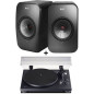 Enceintes actives Hifi connectées Kef LSX Noir vendues par paire + Platine vinyle Bluetooth Teac TN-280BT-A3 Noir Enceintes actives Hifi connectées Kef LSX Noir vendues par paire + Platine vinyle Bluetooth Teac TN-280BT-A3 Noir