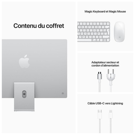 Apple iMac (2021) 24" 16 Go / 256 Go Argent (MGTF3FN/A-16GB)