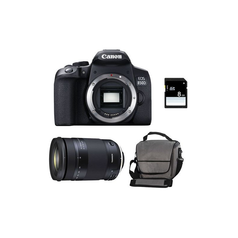 Canon eos 850d + tamron 18-400 vc + sac + carte sd 4go
