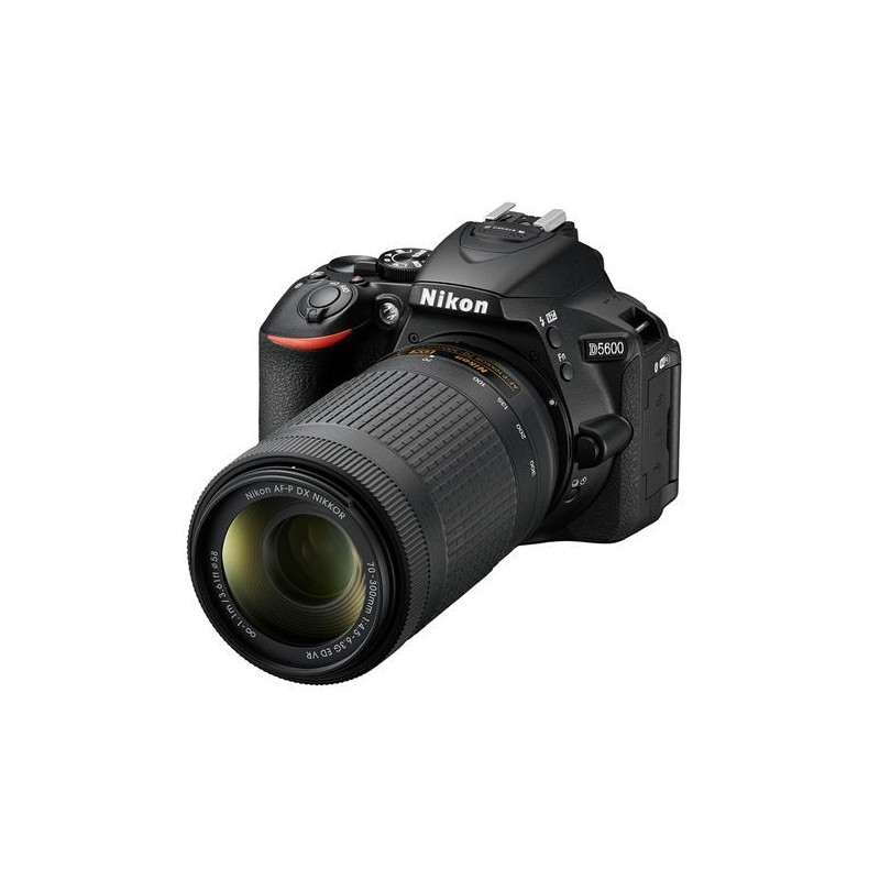 Appareil photo Reflex Nikon D5600 Noir + Objectif AF-P DX 18-55mm f/3,5-5,6 G VR + Objectif AF-P DX 70-300mm f/4,5-6,3 G ED VR