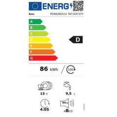 Lave-vaisselle BEKO ENCASTRABLE - PDSN29531X 60CM