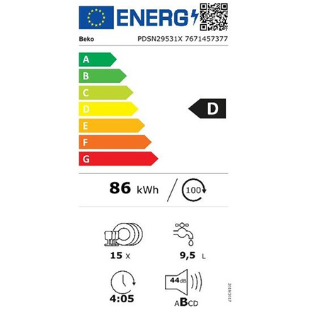 Lave-vaisselle BEKO ENCASTRABLE - PDSN29531X 60CM