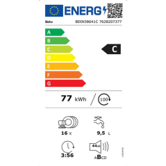 Lave-vaisselle BEKO ENCASTRABLE - BDIN38641C 60CM