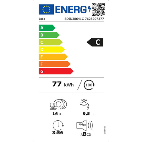 Lave-vaisselle BEKO ENCASTRABLE - BDIN38641C 60CM